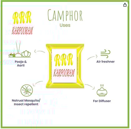RRR Karpooram Camphor 50G - Natural Air Freshener & Insect Repellent RRR Karpooram Camphor 50G - Natural Air Freshener & Insect Repellent