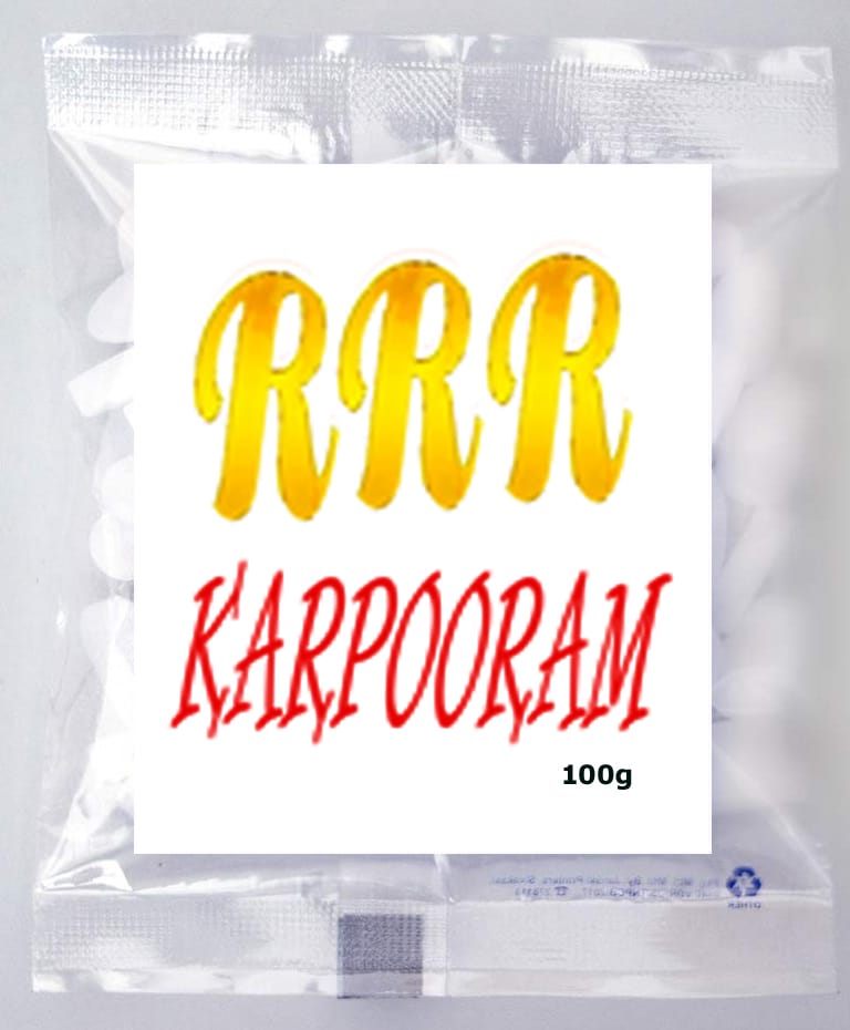 RRR Karpooram - Pure Camphor for Spiritual & Aromatic Uses (100g)