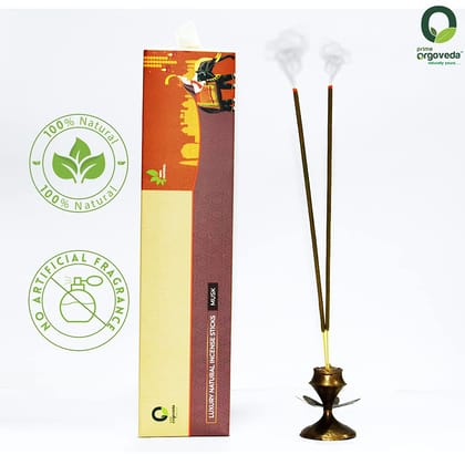 Prime Orgoveda Musk Incense Sticks | 100% Natural Organic Handmade - (Pack of 50 Sticks)