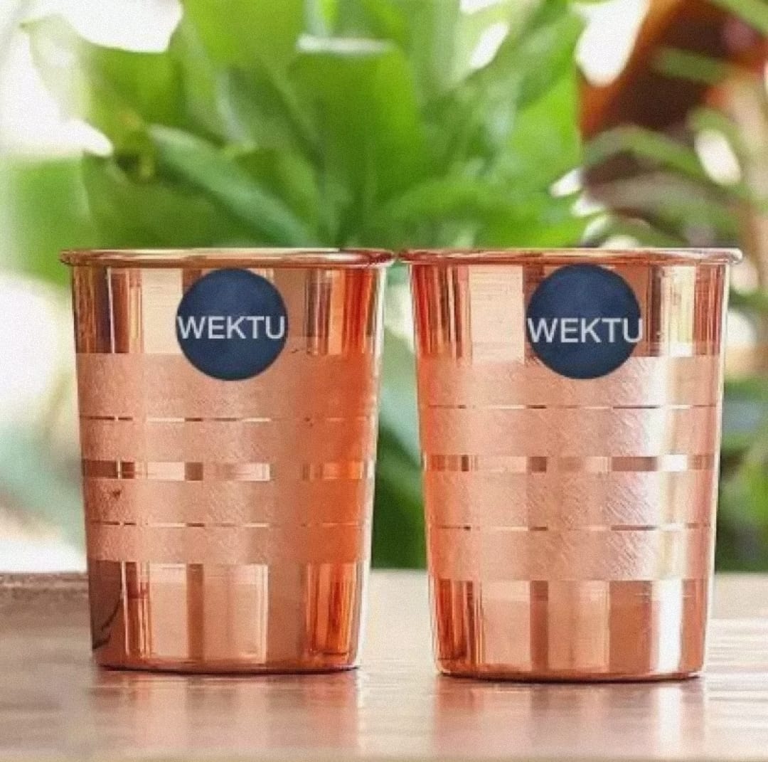 Copper Glasses - Set of 2 | Ayurvedic Drinkware | Wektu