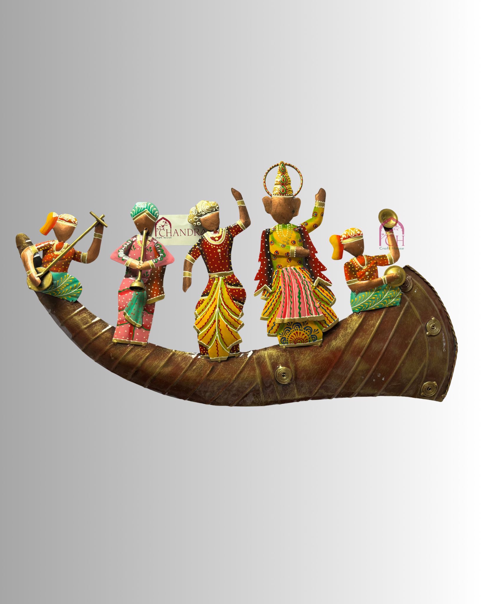 Chandra Craft Store Rajasthani Shehnai Musician Wall Hanging | Handcrafted Iron Wall Art in Traditional Attire | Ethnic Indian Décor for Living Room, Entryway & Office | Cultural Folk Music Showpiece | Pack of 1