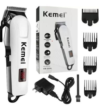 KEMEI ORIGINAL 809 (809) Men Trimmer And Electric Hair Clipper White & Black Rechargeable Professional Electric Hair Clipper And Hair Trimmer, 120-Minute Run Time For The Razor
