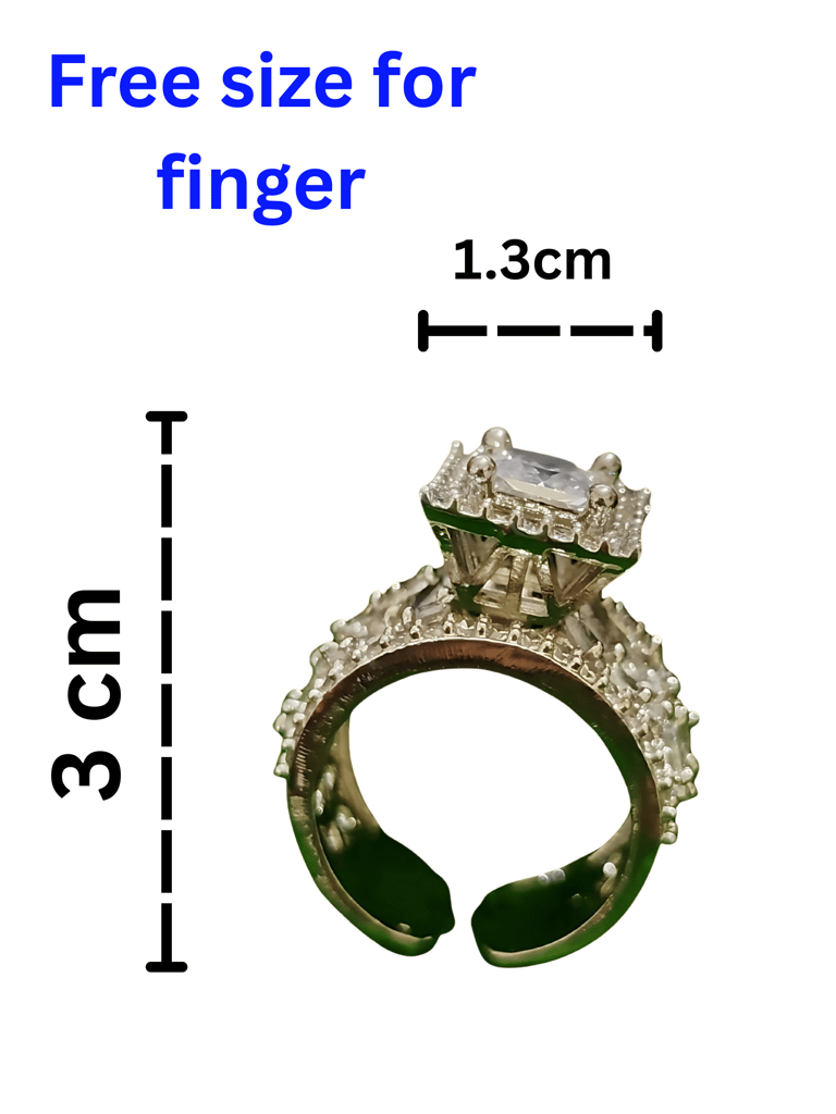 Elegant Sterling Silver Ring with Sparkling Gemstones