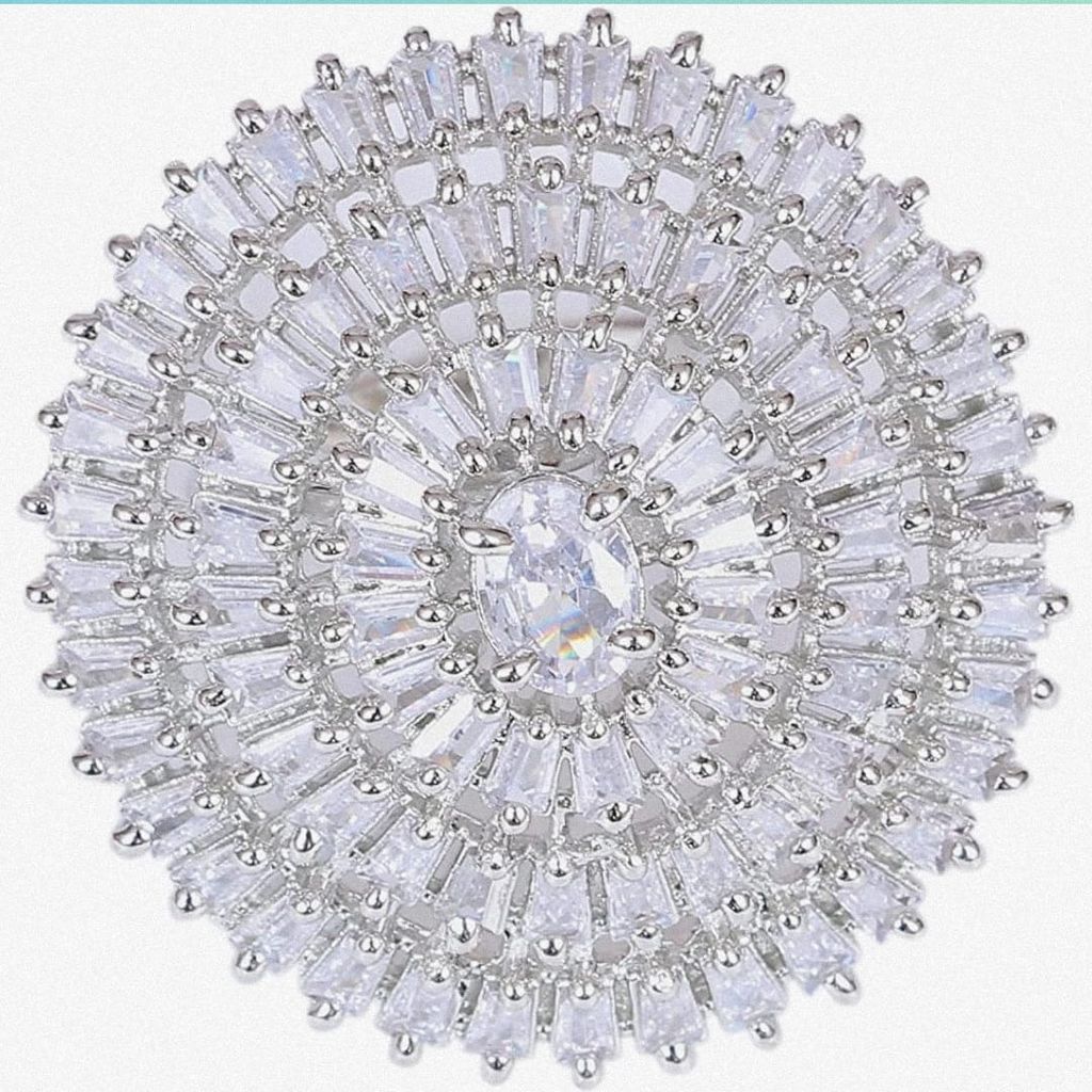 Grand Radiant Circular Cocktail Ring with Baguette & Oval CZ Stones