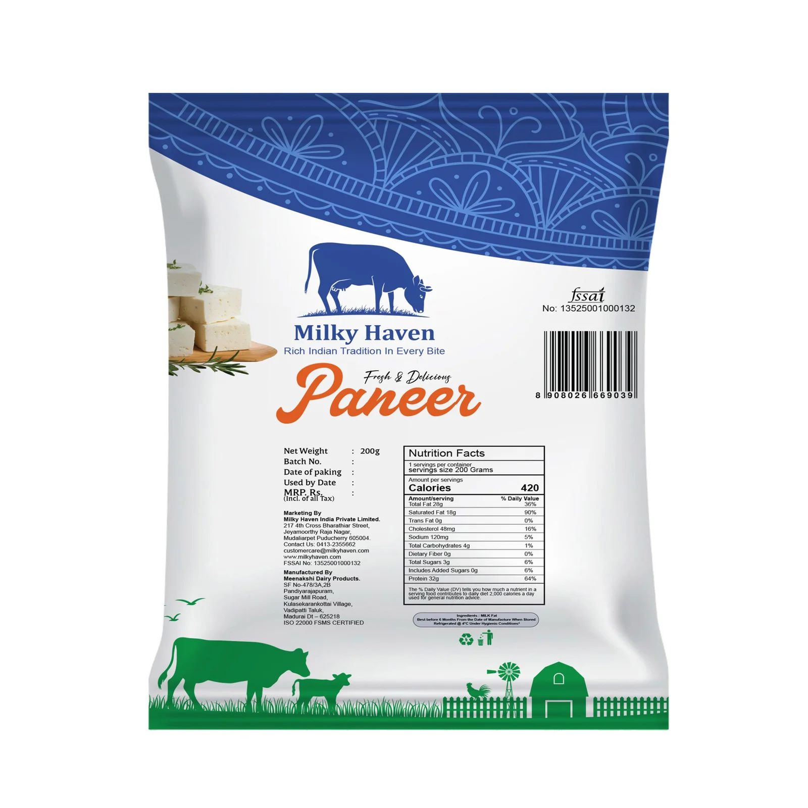 Milky Haven Paneer - 200grms