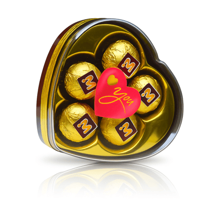 MOM CHOCOLATE Love You Chocolate Heart Box Romantic Heart-Shaped Chocolate Gift for Valentine's Day, Anniversary & Special Occasions | Premium Gift Box for Your Love One | 100% Vegetarian