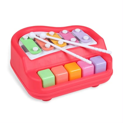 KTRS Enterprise Baby Musical Organ Game Early Learning 2 in 1 Plastic 5 Keys Piano Xylophone Toys or 18M+ Toddlers