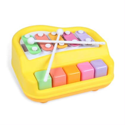 KTRS Enterprise Baby Musical Organ Game Early Learning 2 in 1 Plastic 5 Keys Piano Xylophone Toys or 18M+ Toddlers