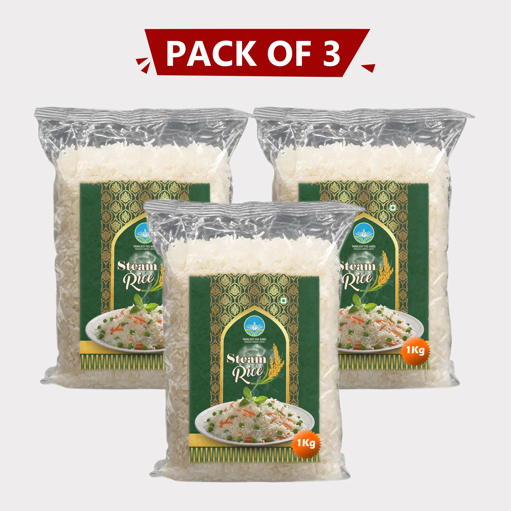 Steam Rice (pack of 3)