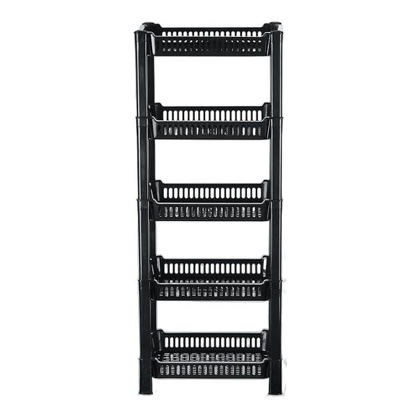 5-Layer Multipurpose Kitchen Organizer/Storage Rack | Onion Stand For Kitchen | Vessels & Vegetable Organiser | Black