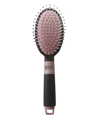Hair Brush With Strong & Flexible Nylon Bristles having Anti-static Ball Tips, For Grooming, Straightening, Smoothing in Black Colour