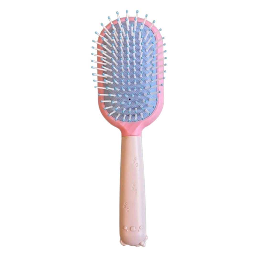 Hair Brush With Strong & Flexible Nylon Bristles having Anti-static Ball Tips, For Grooming, Straightening in Bule Colour
