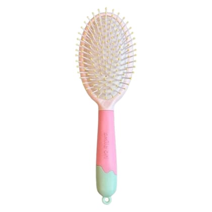 Hair Brush with Strong & Flexible Nylon Bristles having Anti-static Ball Tips, For Grooming, Straightening, Smoothing in Pink Colour