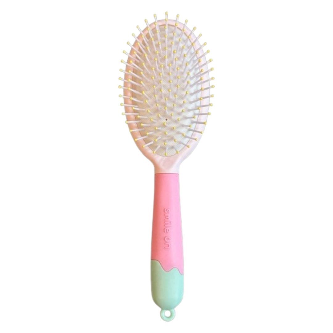 Hair Brush with Strong & Flexible Nylon Bristles having Anti-static Ball Tips, For Grooming, Straightening, Smoothing in Pink Colour