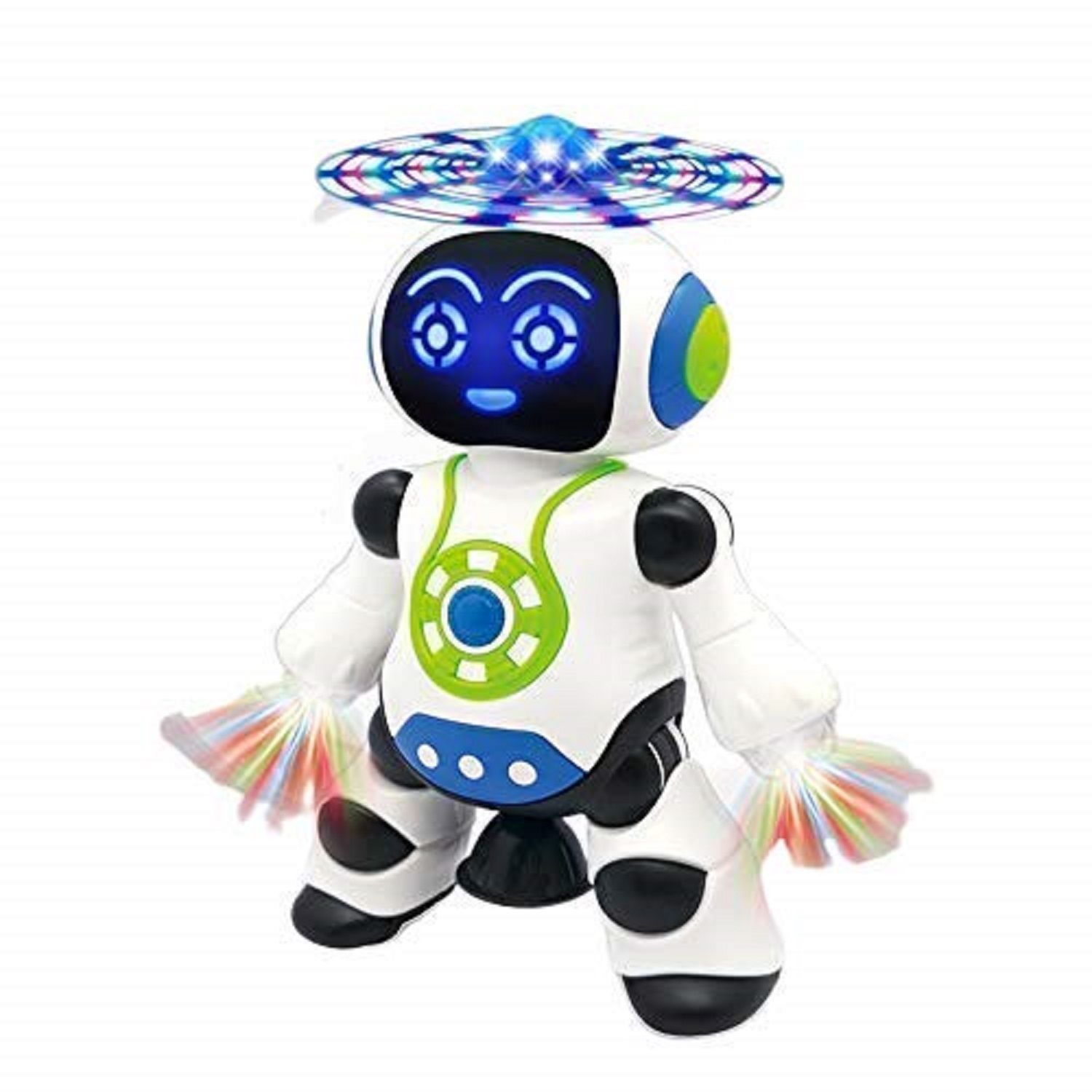 KTRS Enterprise Dancing Robot Toy Gesture Action Figure Electric Revolving Robot Toys with Music Spinning and Lighting Patterns