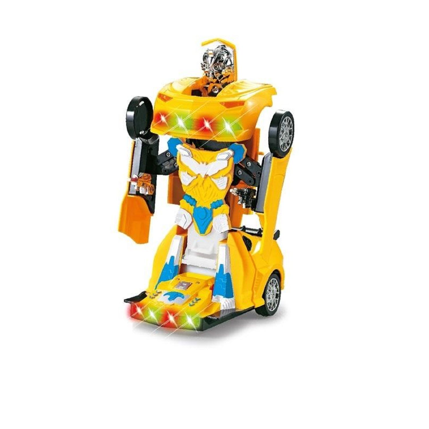 KTRS Enterprise Electric 2 in 1 Deformation Car Battery Operation Light Music Plastic Robot Car Model Toys