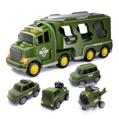 KTRS Enterprise Military Truck Toys Army Tanks Set Army Men Toys, Military Truck Toy Gifts for Toddler Kids Boys Ages 3+