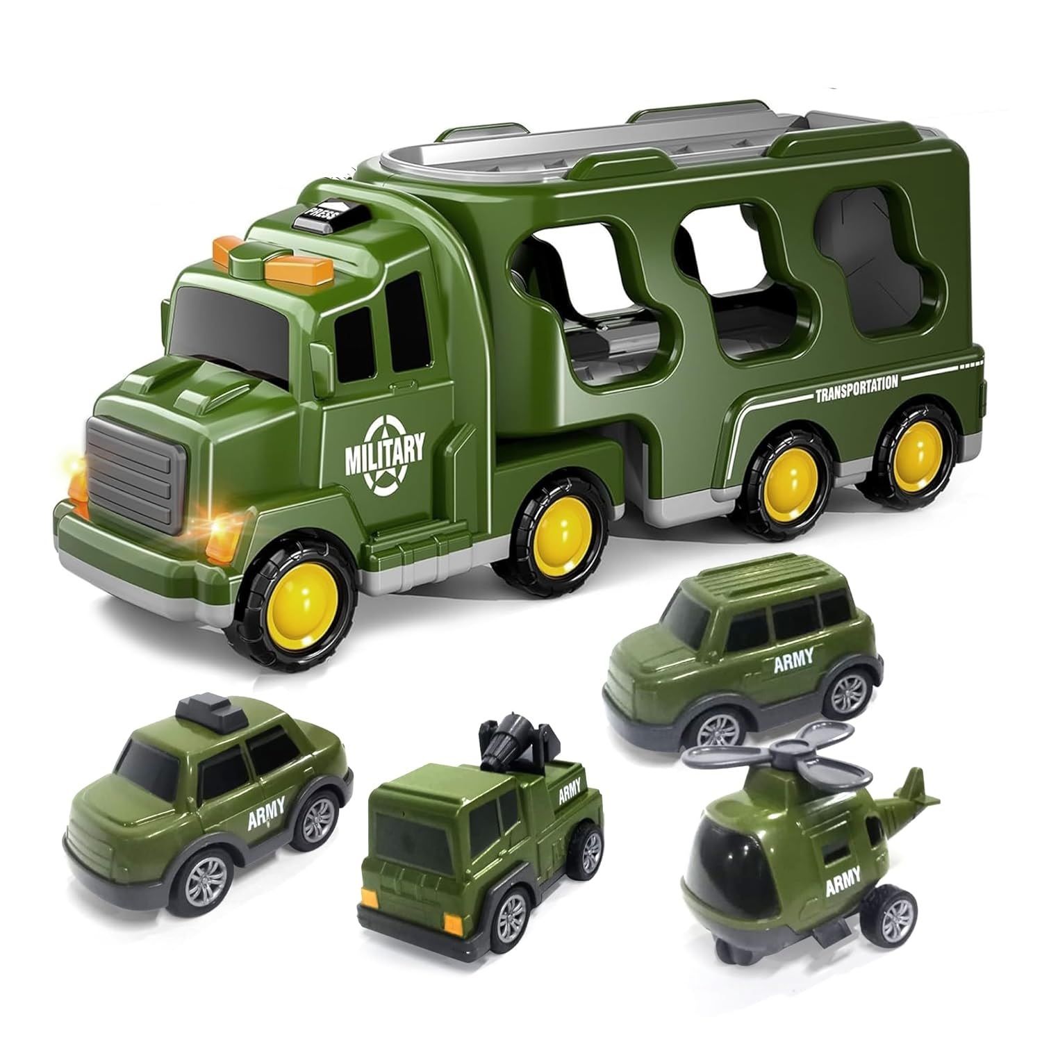 KTRS Enterprise Military Truck Toys Army Tanks Set Army Men Toys, Military Truck Toy Gifts for Toddler Kids Boys Ages 3+