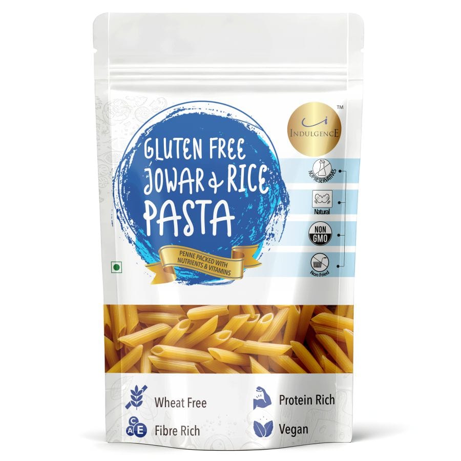 Gluten Free Jowar & Rice Penne Pasta Pack of 2 (400 gms) - Wheat Free, Vegan