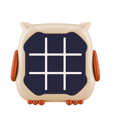 KTRS Enterprise Tic Tac Toe Game, Animal-Themed 3-in-1 Handheld Puzzle Game Console, Board Games for Kids and Adults, Portable Travel Games for Car Ride, Birthday Gifts for Ages 3 (Owl)