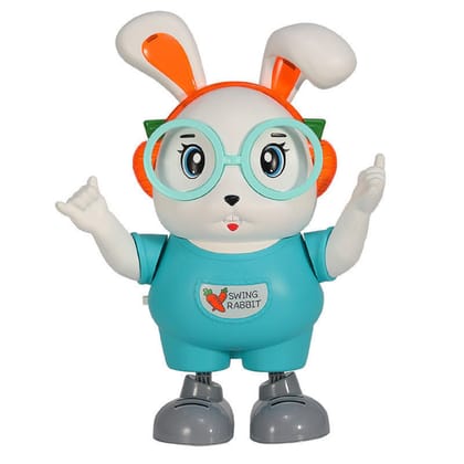 KTRS Enterprise Dancing Swing Robot Rabbit with Music Light Robot Swing Toy for Kids Plastic Toys