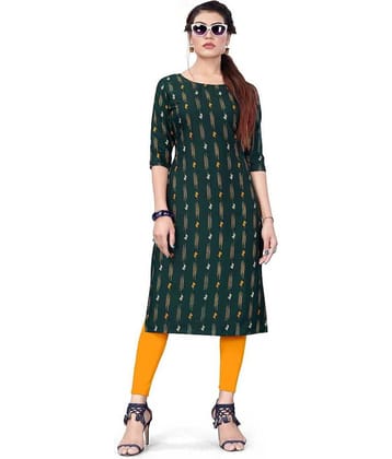 AK FASHION MALL Pack of 1 Crepe Printed Straight Women's Kurti - ( Multicolor )