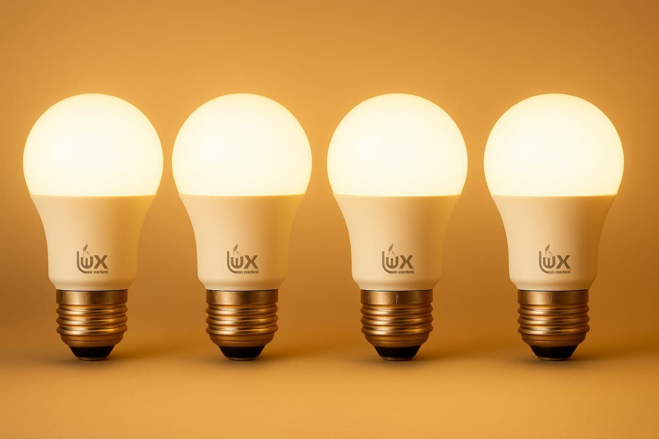 UBX 5-watt LED Bulb | AceSaver LED Bulb | Base: E27 Light Bulb for Home | Warm White, Pack of 4