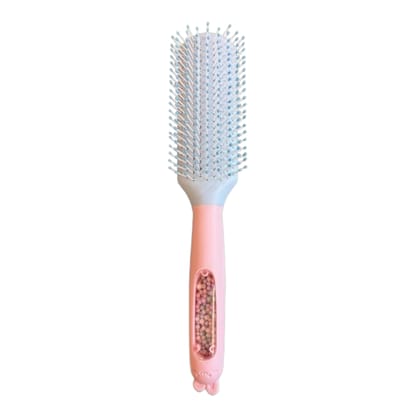 Hair Brush with Strong & Flexible Nylon Bristles having Anti-static Ball Tips, For Grooming, Straightening, Smoothing in blue Colour