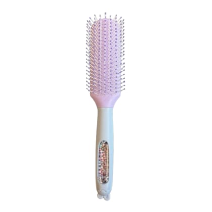 Hair Brush with Strong & Flexible Nylon Bristles having Anti-static Ball Tips, For Grooming, Straightening, Smoothing in blue Colour