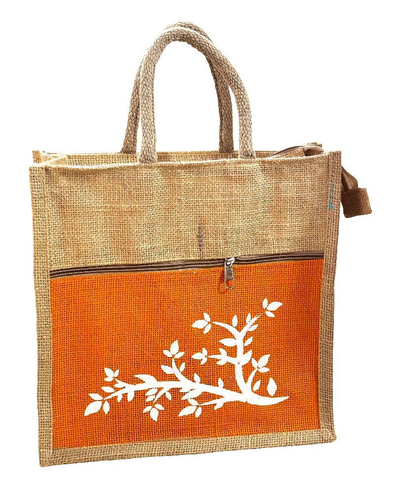 Eco-Friendly Jute Shopping Bag with Tree Design