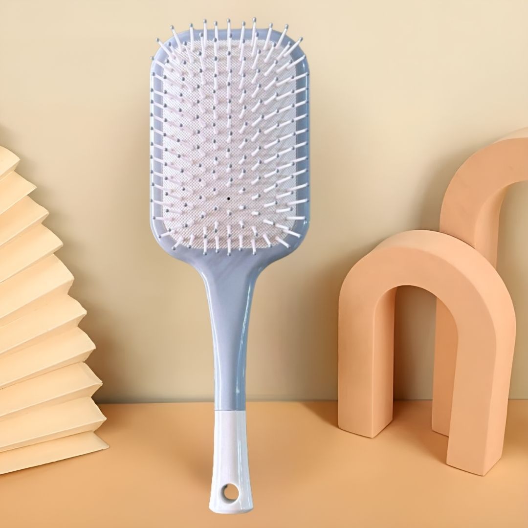 Hair Brush with Strong & Flexible Nylon Bristles having Anti-static Ball Tips, For Grooming, Straightening in blue Colour