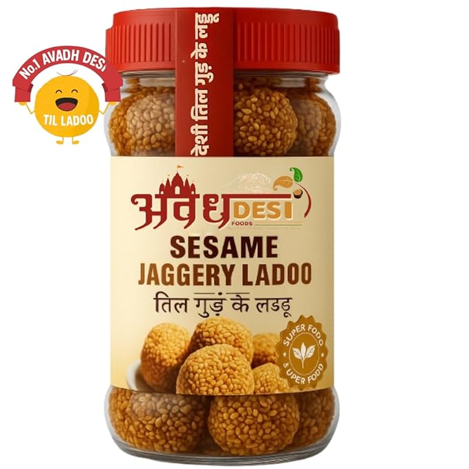 Avadh Desi Foods Classic Shahi Desi Til Ladoo | Royal Sesame Bliss | Festive Gold Til Ladoo ( 200g )