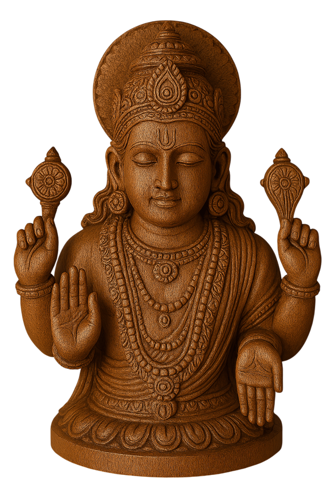 Handcrafted Wooden Deity Sculpture: Divine Artistry & Spiritual Elegance - Pooja Needs | Buy online on ZillyBuy