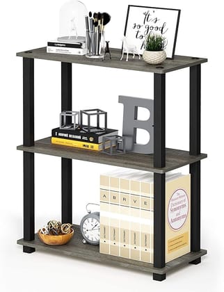 Star Work Standing Floor 3 tier Engineered Wood Wall Shelf for Home Office | Multipurpose Storage Shelves | Display Organizer with Utility Storage for Home Décor (H-2.6 Feet |W-2 Feet|D-1 feet)