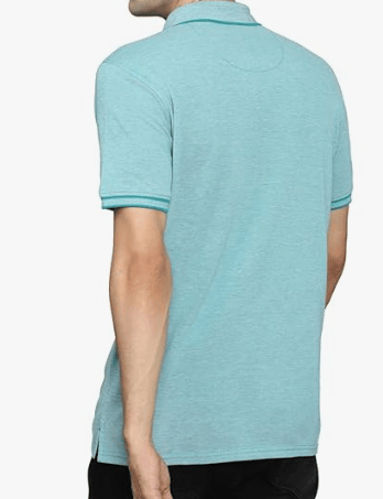 Men's Light Blue Polo T-Shirt with Contrast Collar & Sleeve Trim