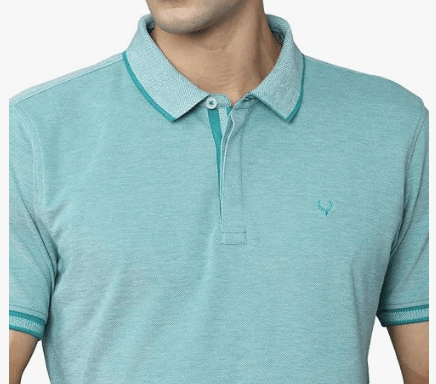 Men's Light Blue Polo T-Shirt with Contrast Collar & Sleeve Trim