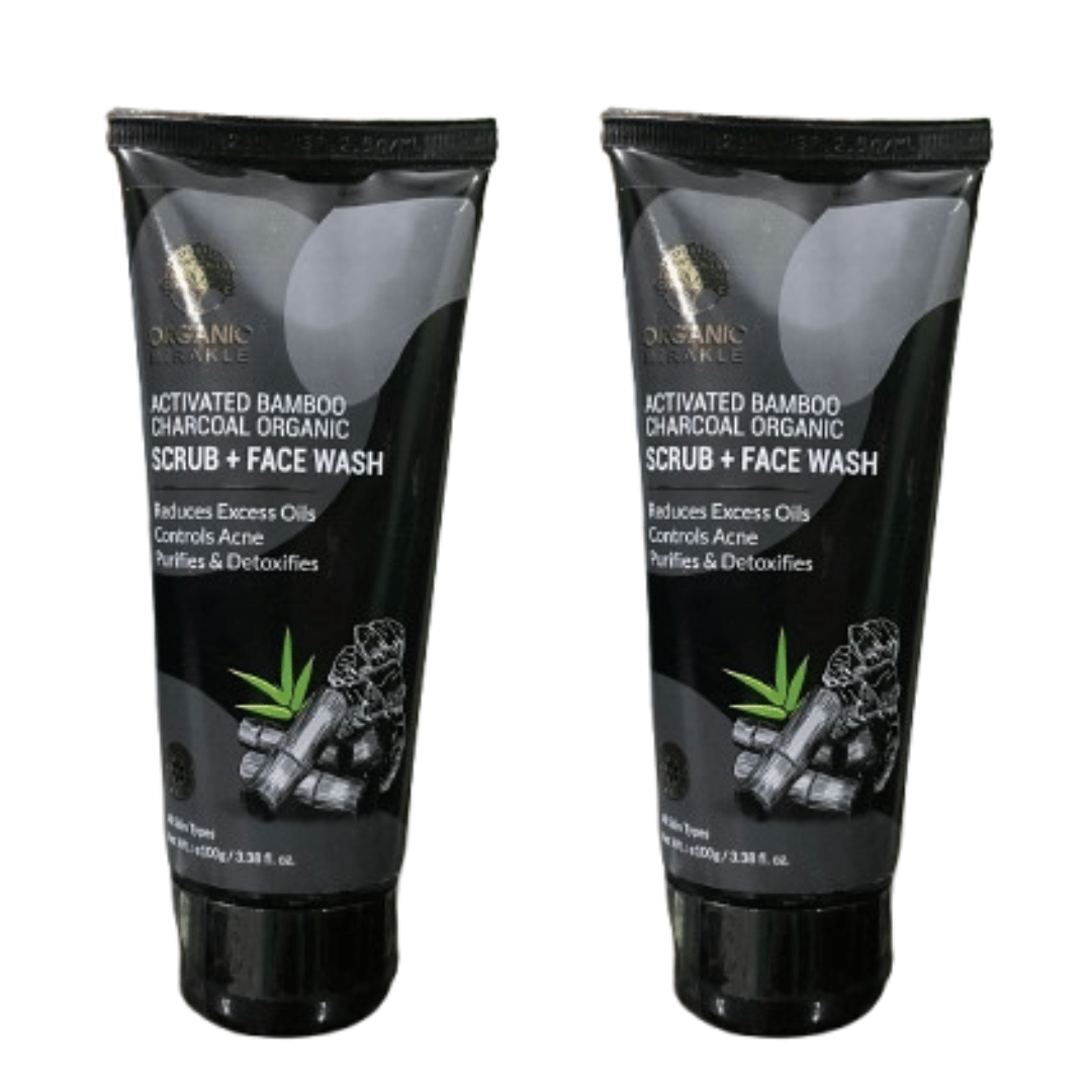 Mirakle Charcoal Face Wash & Scrub 100g each pack of 2 | Deep Cleansing & Exfoliating Face Cleanser | Oil Control & Radiant Skin| Natural Skin Care for Men and Women | Gentle & Improved Skin Texture