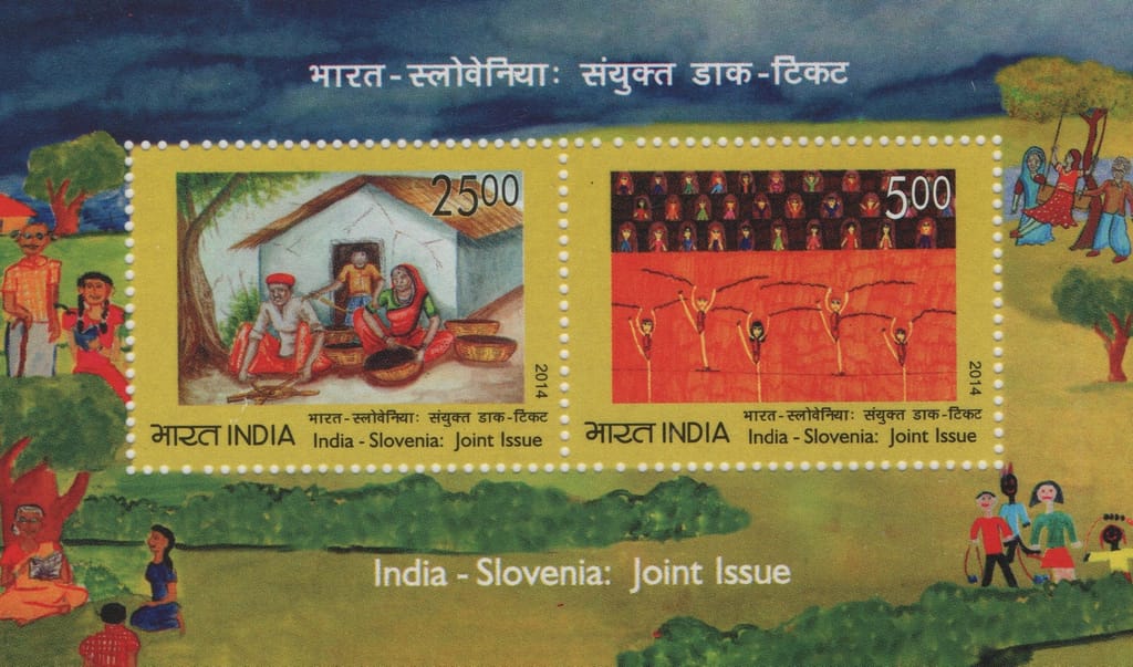 Shobhaphila's 2014 India-Solvenia Joint Issue Indian Miniature Sheet( 28th Nov 2014)