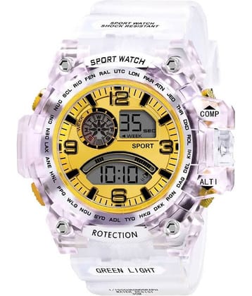 Hala Abx1017 Transparent Strap Gold Dial Boy's Watch