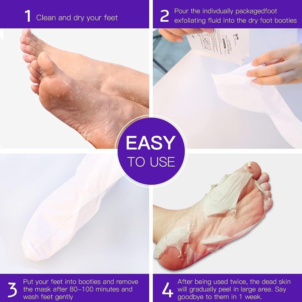 WUGO:: Deep Moisturising Foot Peeling Mask for Cracked Feet | Dead Skin Remover | Make Your Feet Baby Soft |Lavender | Exfoliate Foot Crack Socks|with Lavender Remove Dead Skin|Get Result Soft Feet in 5-7 Days (Medically Original Peeling Mask-1 Pair)
