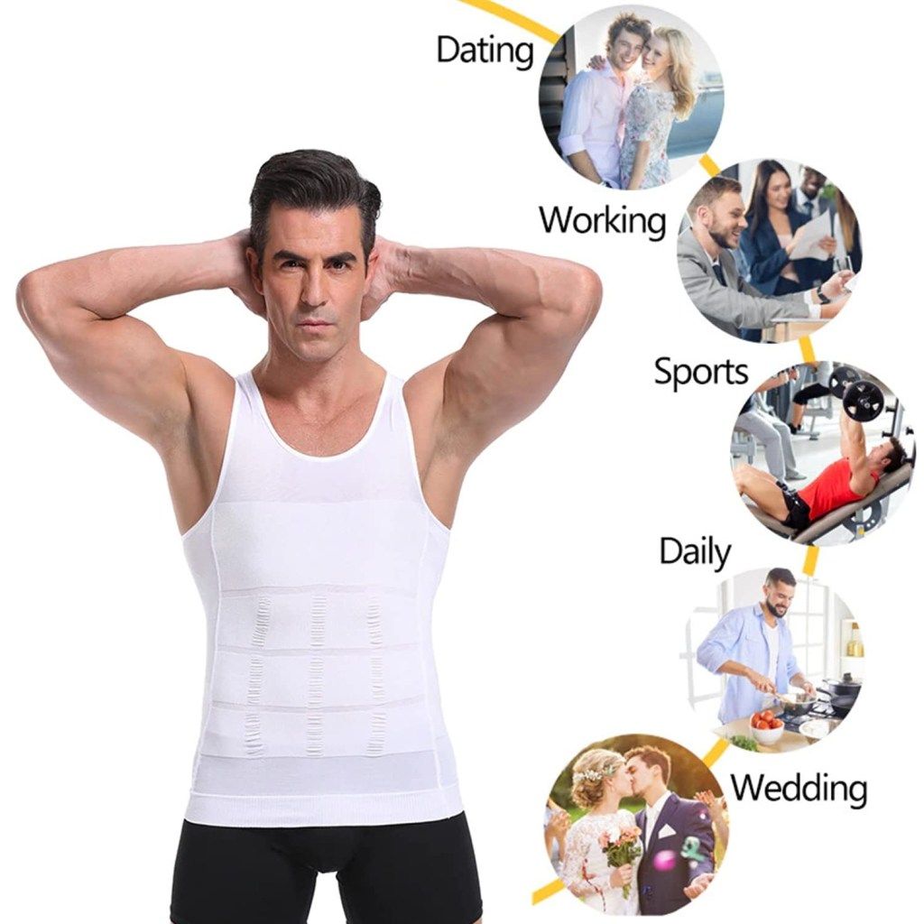 WUGO::Latest Men's Slimming Tummy Tucker Vest | Gym Yoga Workout Body Shaper Compression Shirt for Abs | Slim Fit Stretchable Undershirt For Men's & Boys