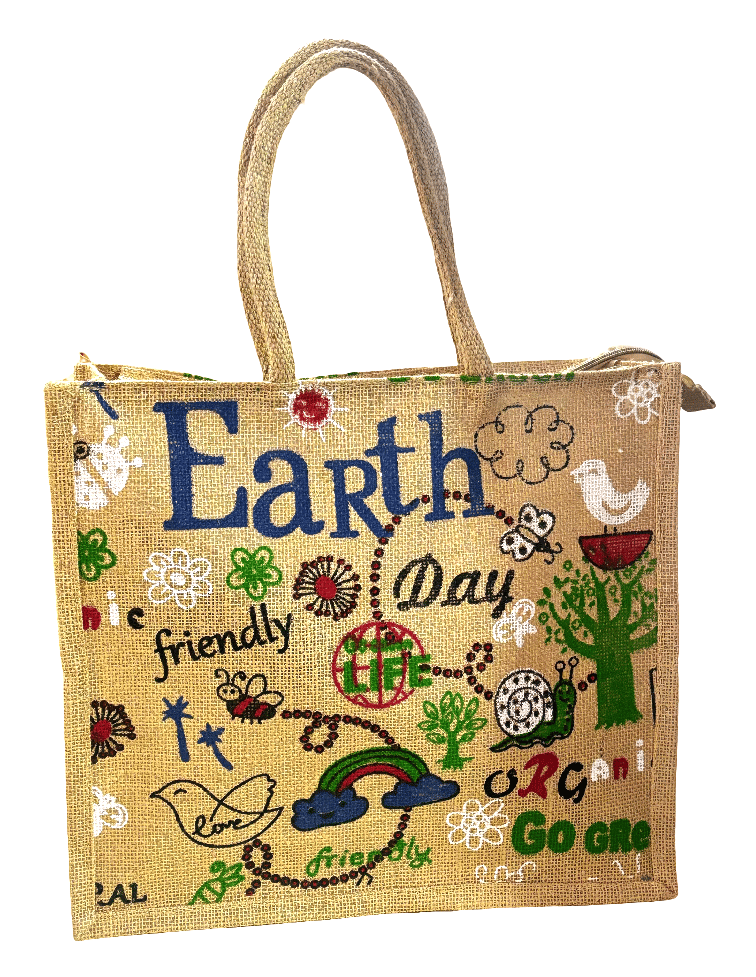 Earth Day Jute Bag - Eco-Friendly Tote for a Sustainable Lifestyle