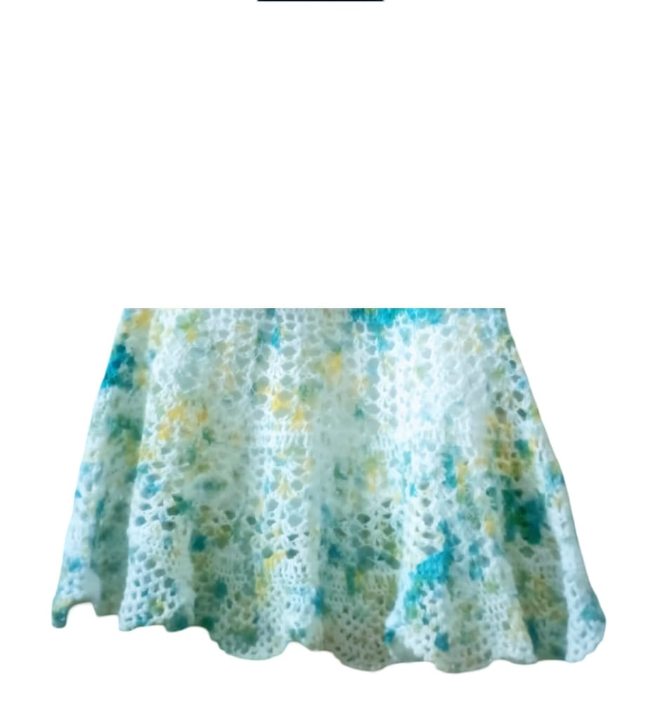 Handmade Crochet Baby Dress with Scalloped Collar