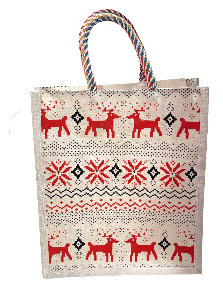 Christmas Reindeer Tote Bag - Festive Holiday Shopping Bag