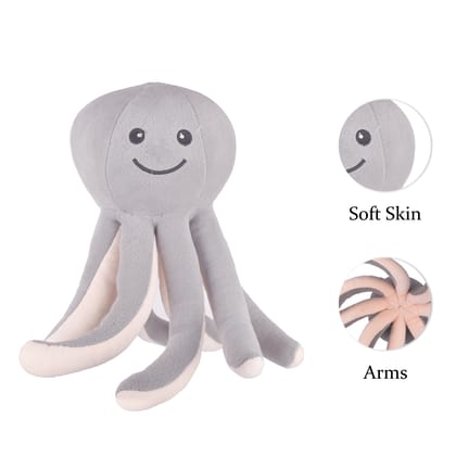Octopus Soft Toys | Octopus Plush Toy (Grey) | Octopus Stuffed Animal | Stuffed Octopus Toy | Octopus Cuddly Toy | Kids Soft Toys | Children's Toys