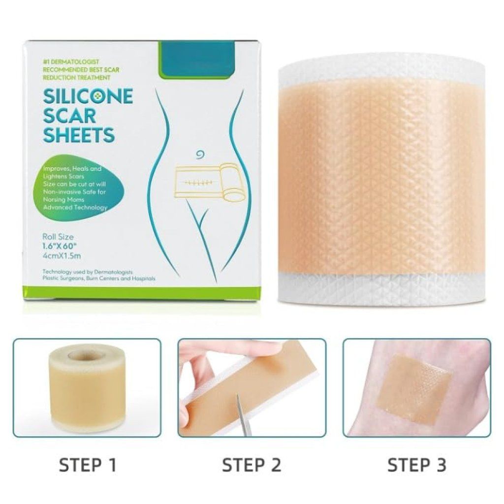 Silicone Scar Strips for Scar Removal | Medical Grade Tape for C-Section, Tummy Tuck, Keloids, Acne & Surgical Scars | Reusable & Painless Sheets