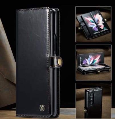 Classic Vintage Leather Luxury Flip Case-Samsung Galaxy Z Fold 5