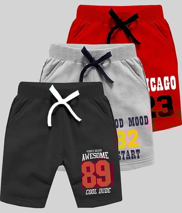 Kuchipoo Pack of 3 Cotton Blend Shorts For Boys ( Multicolor 3 )