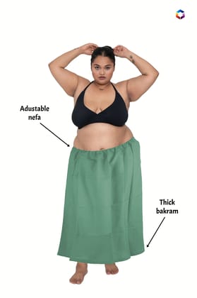 Darshan Vimal Irish Green/Calm Green/Deep Sea Green Cotton Silk Petticoat 2XL