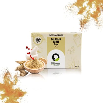 Prime Orgoveda Multani mitti Soap | 100% Natural Organic Handmade, Bathing for All Skin Types - 100g